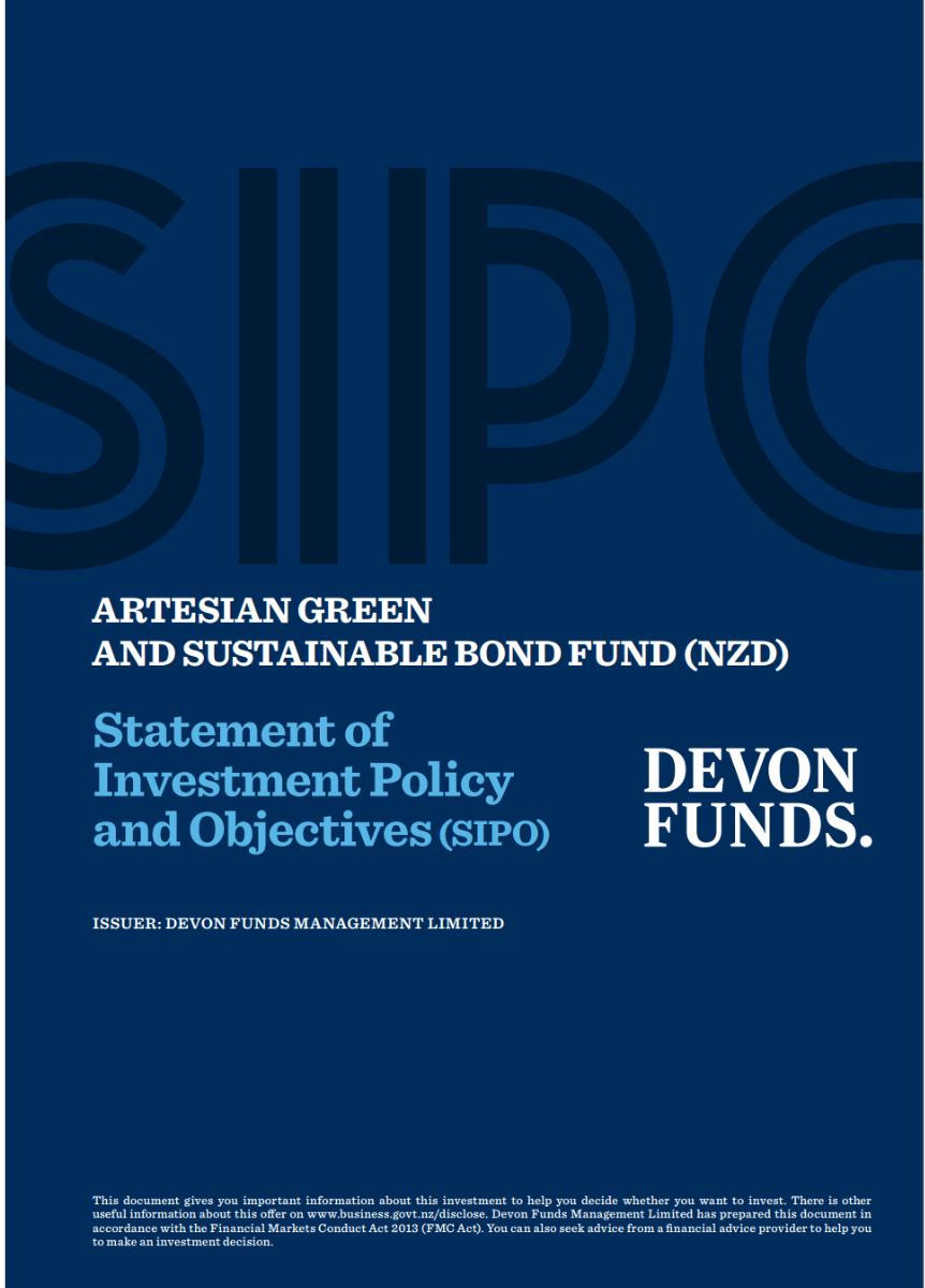 Artesian Green and Sustainable Bond Fund NZD SIPO